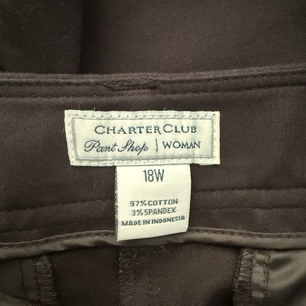 Charter Club 18W Bermuda Chino Shorts Solid Black Cotton Stretch Pockets - Picture 4 of 4